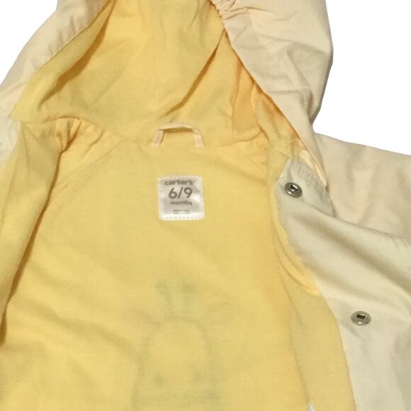 Carter's Hooded Jacket Yellow Giraffe Design Scallop Hem Baby Girls Size 6-9 M - Picture 7 of 9